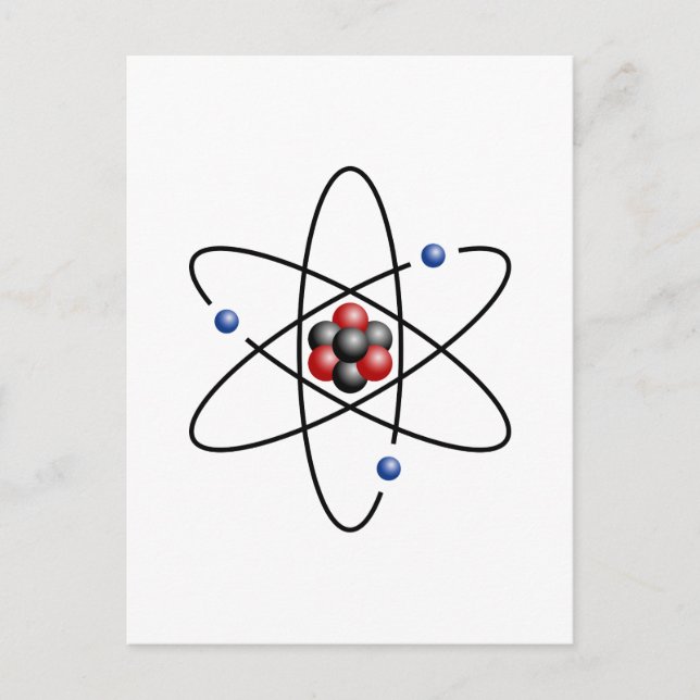 Lithium-Atom-chemisches Element Li Atomnummer 3 Postkarte (Vorderseite)