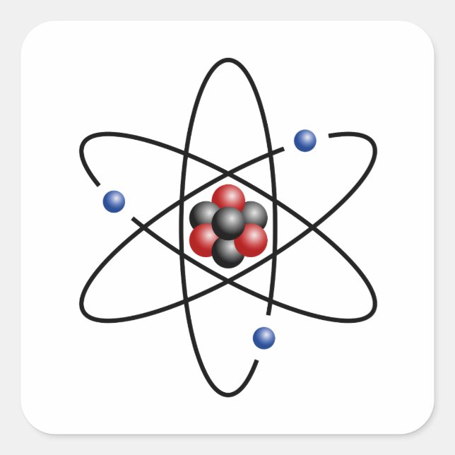 Lithium-Atom-chemisches Element Li Atomnummer 3 Quadratischer Aufkleber (Vorderseite)