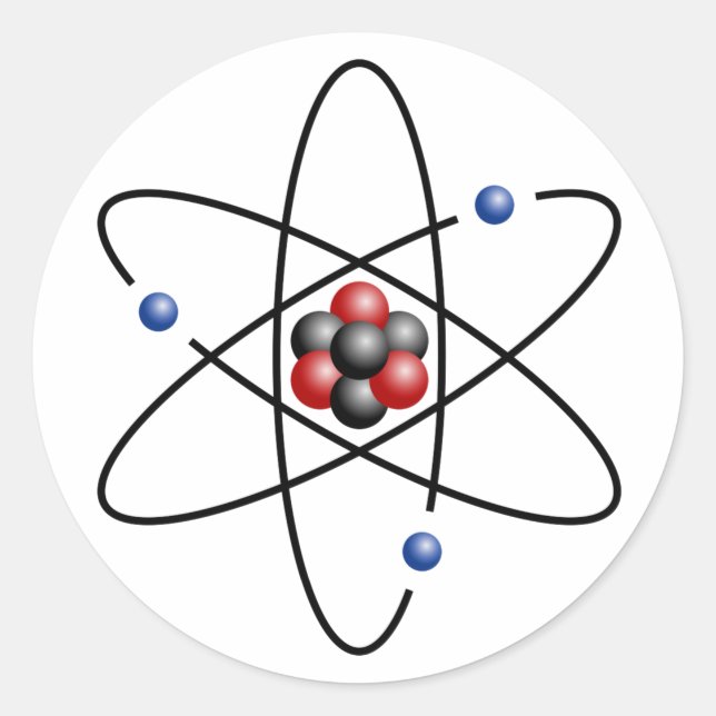 Lithium-Atom-chemisches Element Li Atomnummer 3 Runder Aufkleber (Vorderseite)