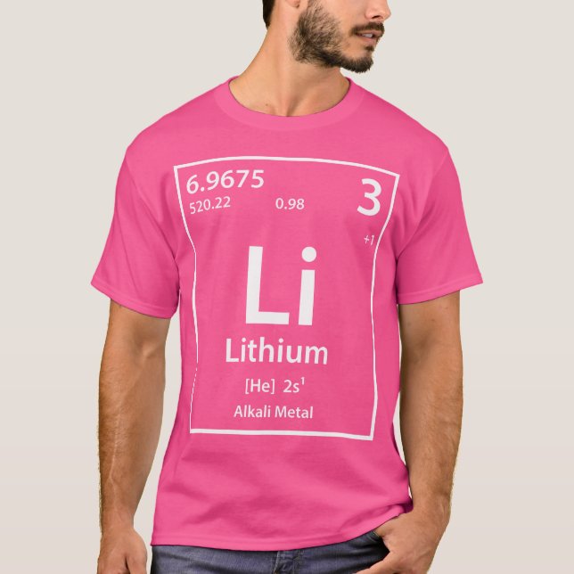 Lithium Periodische Tabelle der Elemente T-Shirt (Vorderseite)