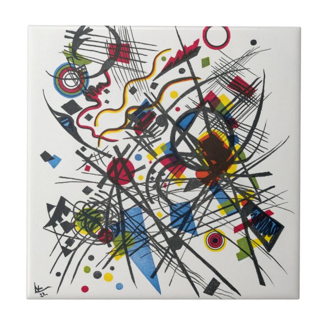 Lithograph for Vierte Bauhausmappe by Kandinsky Fliese (Vorderseite)