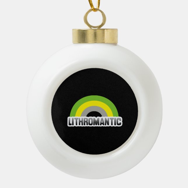 Lithromantic Stolz Keramik Kugel-Ornament (Vorderseite)