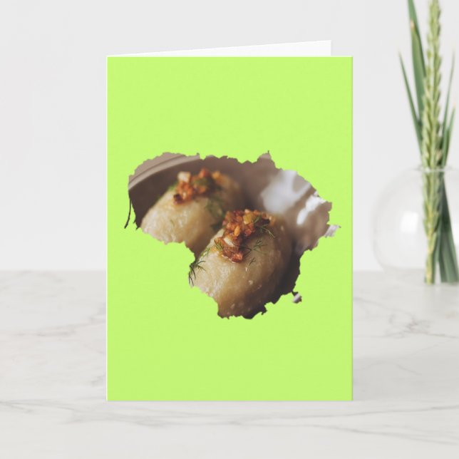 Lithuania Country Outline With Potato Dish Karte (Vorderseite)