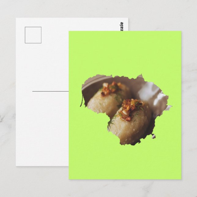 Lithuania Country Outline With Potato Dish Postkarte (Vorne/Hinten)