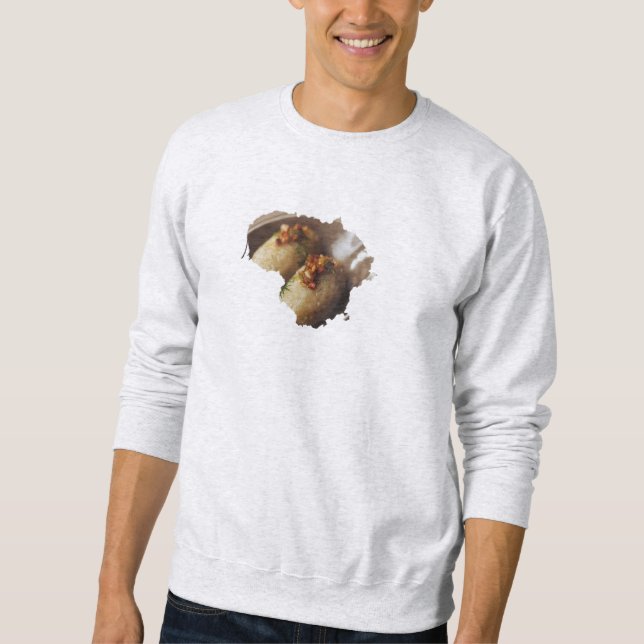 Lithuania Country Outline With Potato Dish Sweatshirt (Vorderseite)
