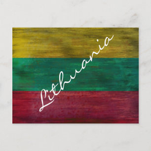 Lithuania distressed Lithuanian flag Postkarte