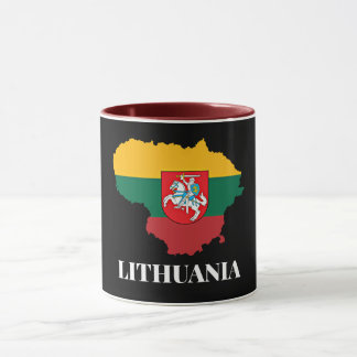 Lithuania silhouette and flag tasse