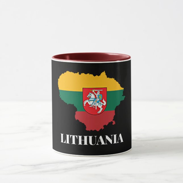Lithuania silhouette and flag tasse (Zentrum)
