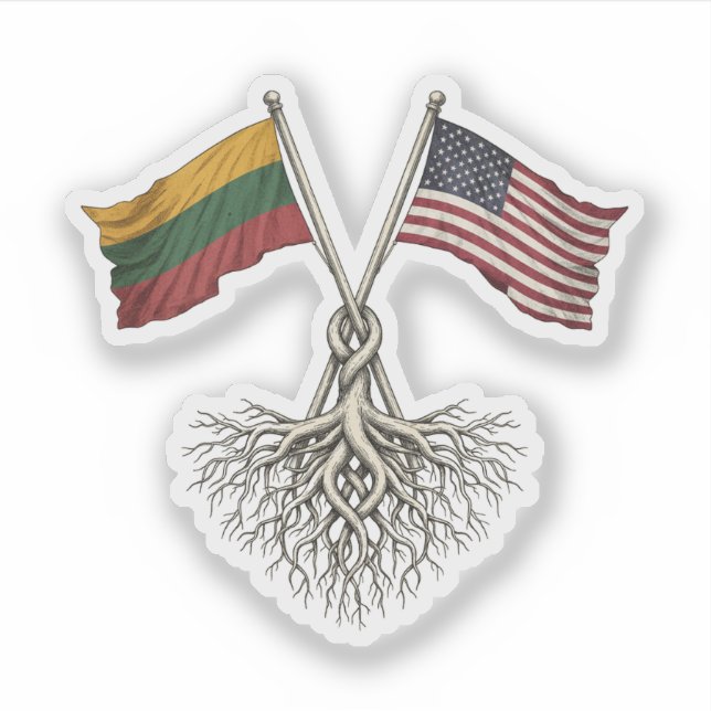 Lithuanian-American Aufkleber (Vorderseite)