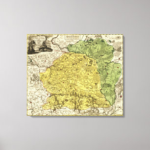 LithuaniaPanoramic MapLithuania Leinwanddruck