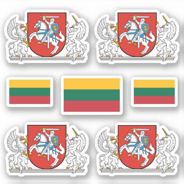 Lithunian coat of arms and flag Sticker (Vorderseite)
