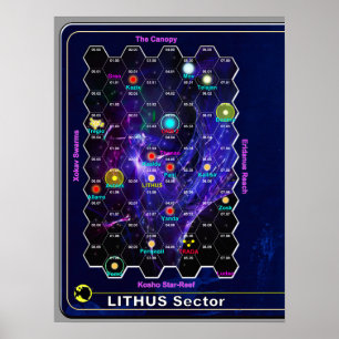 Lithus Sektor-Karte Poster