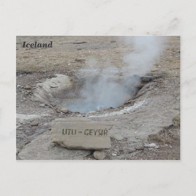 Litli Geyser, Island. Postkarte (Vorderseite)