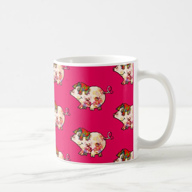 Litte kosmisches Liebe-Schwein Kaffeetasse (Rechts)