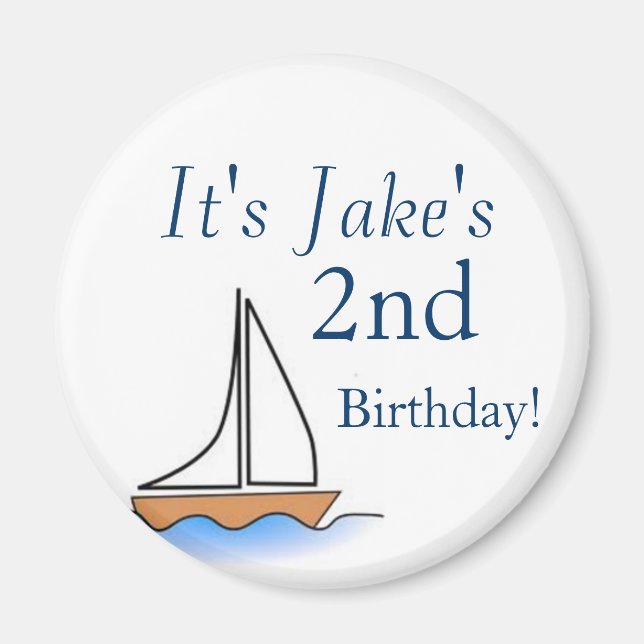 Litte Sailboat Nautical Birthday Magnet (Vorne)