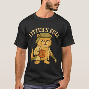 Litter ist voll lustig sechs sieben 67 Meme Katzen T-Shirt