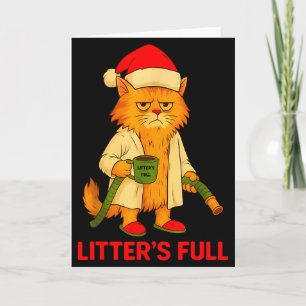 Litter ist voller lustiger Weihnachtskatze Santa C Karte