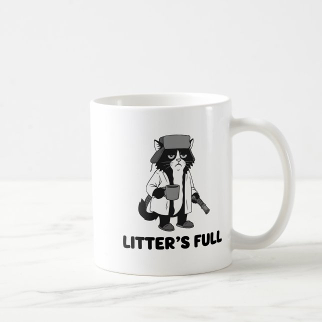Litter’s Full Funny Cat Christmas Humor Quote Long Kaffeetasse (Rechts)
