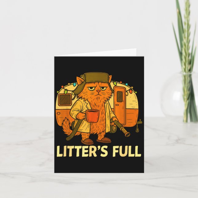 Litter’s Full Funny Cat Lovers Christmas For Men W Karte (Vorderseite)
