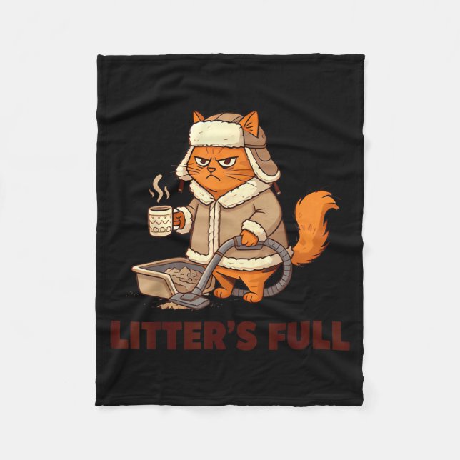 Litter’s Full Funny Cat Lovers Christmas Xmas  Fleecedecke (Vorderseite)