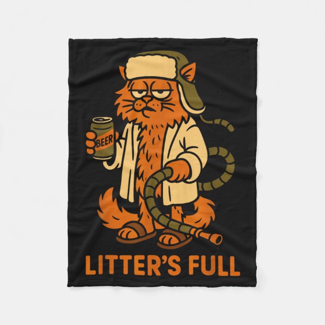 Litter’s Full Funny Cat Lovers Christmas Xmas  Fleecedecke (Vorderseite)
