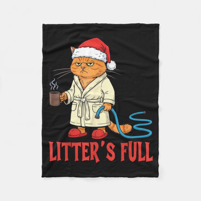 Litter’s Full Funny Cat Lovers Christmas Xmas  Fleecedecke (Vorderseite)