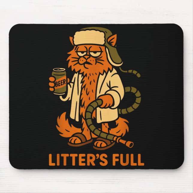 Litter’s Full Funny Cat Lovers Christmas Xmas  Mousepad (Vorne)