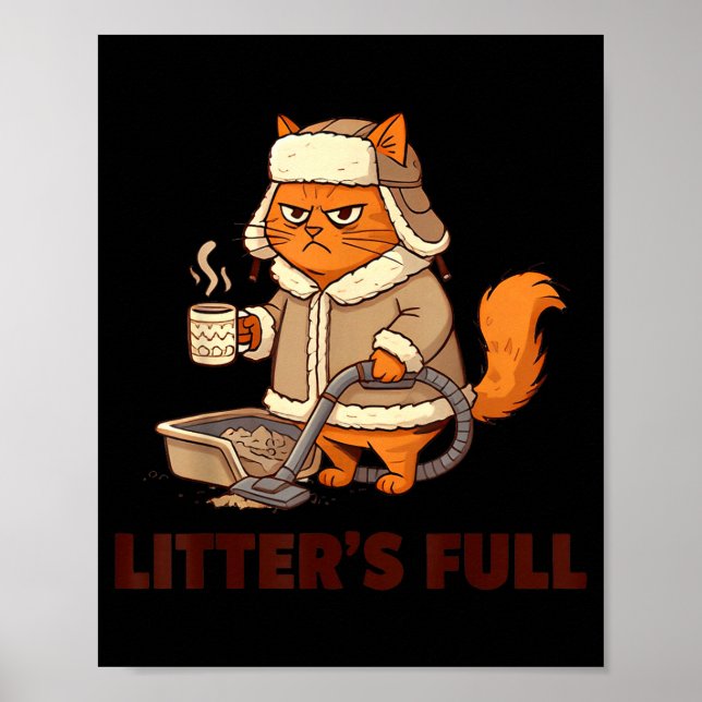 Litter’s Full Funny Cat Lovers Christmas Xmas  Poster (Vorne)