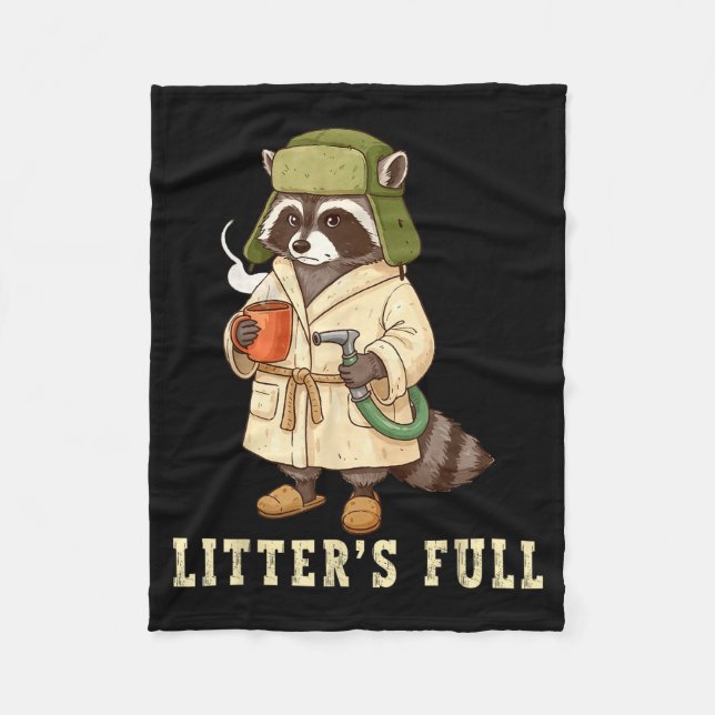 Litter’s Full Funny Raccoon Christmas Mpy Raccoon  Fleecedecke (Vorderseite)