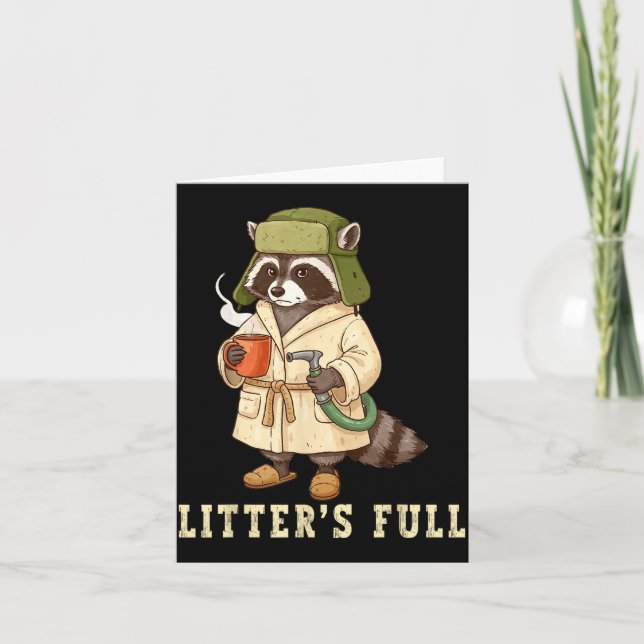 Litter’s Full Funny Raccoon Christmas Mpy Raccoon  Karte (Vorderseite)
