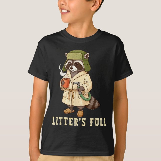 Litter’s Full Funny Raccoon Christmas Mpy Raccoon  T-Shirt (Vorderseite)