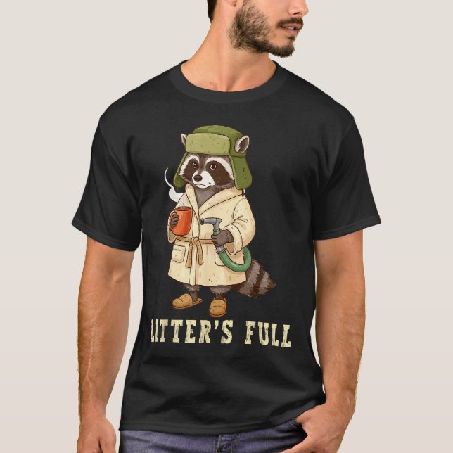 Litter’s Full Funny Raccoon Christmas Mpy Raccoon  T-Shirt (Vorderseite)