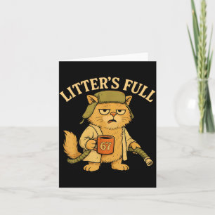 Litter’s Full Funny Six Seven 67 Meme Katzenliebha Karte