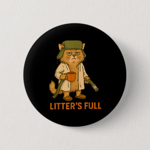 Litter’s Full Lustiger Weihnachtskatze Santa Claus Button