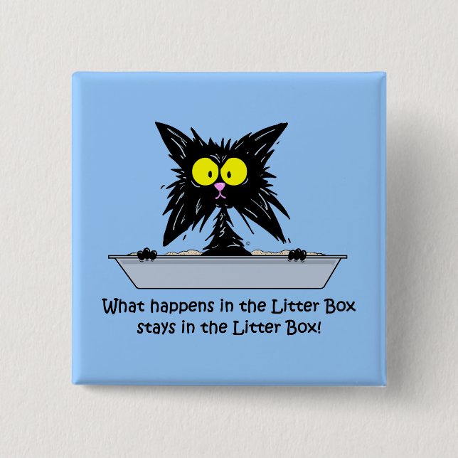 Litterbox Katze Button (Vorderseite)