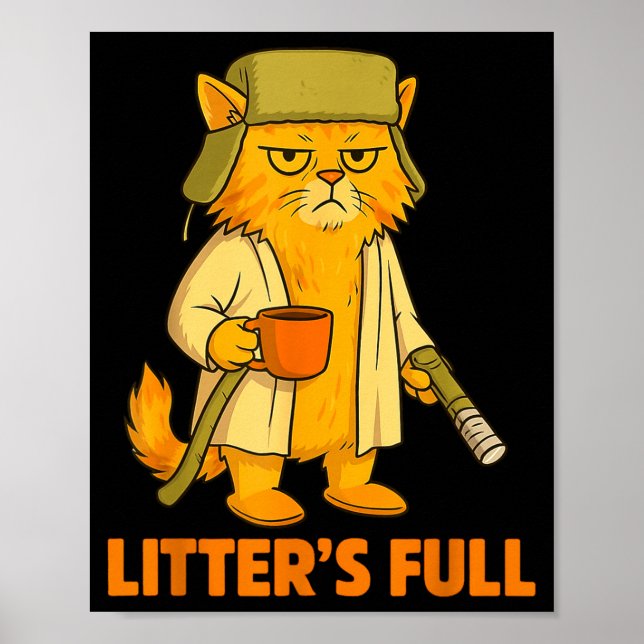 Litter's Full Christmas Cat, Funny Christmas Kitty Poster (Vorne)
