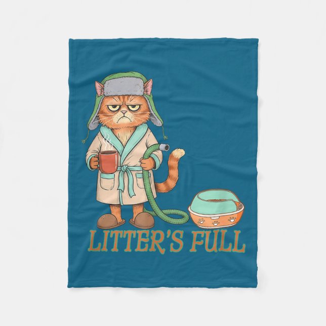 Litters Full Funny Cat Lovers Christmas Funny Gift Fleecedecke (Vorderseite)