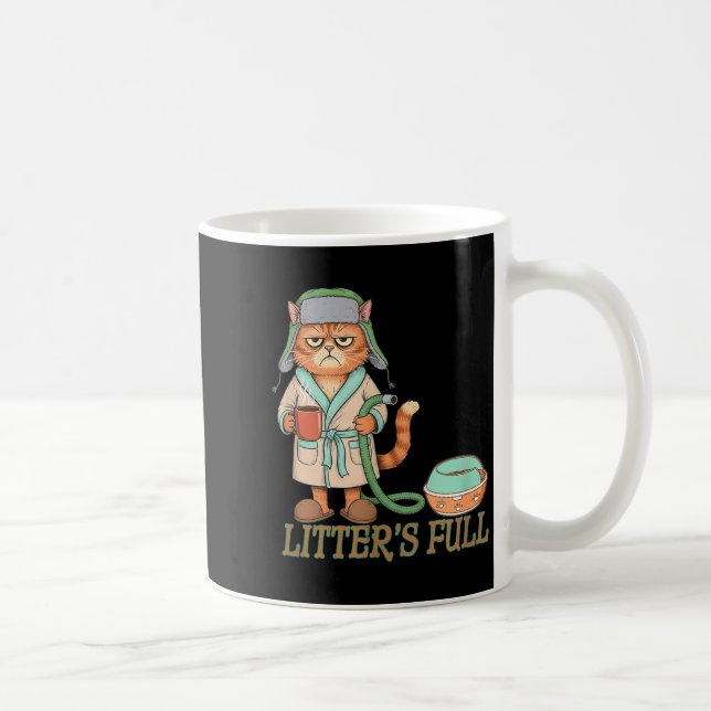 Litters Full Funny Cat Lovers Christmas Funny Gift Kaffeetasse (Rechts)
