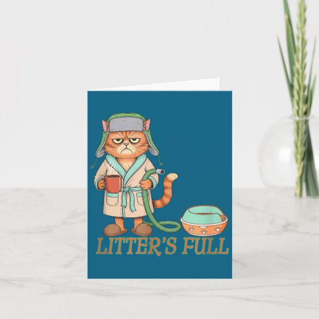 Litters Full Funny Cat Lovers Christmas Funny Gift Karte (Vorderseite)
