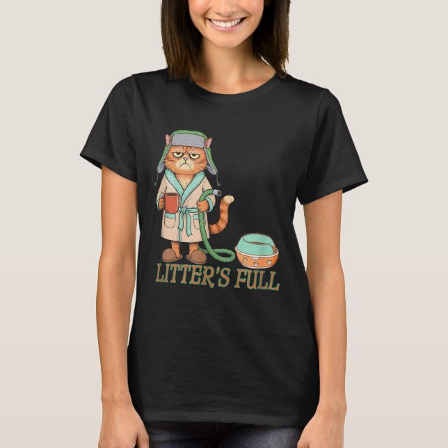 Litters Full Funny Cat Lovers Christmas Funny Gift T-Shirt (Vorderseite)