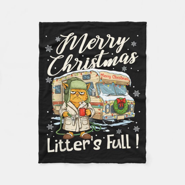 Litter's Full Funny Cat Parody Outfit Sarcastic Ch Fleecedecke (Vorderseite)