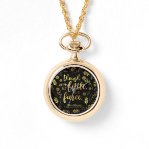 Little Aber Fierce William Shakespeare Gold Floral Armbanduhr