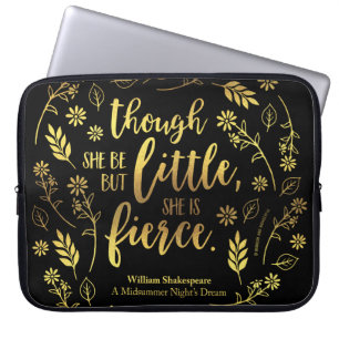Little Aber Fierce William Shakespeare Gold Floral Laptopschutzhülle
