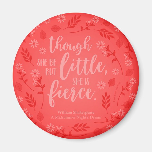 Little Aber Fierce William Shakespeare Red Floral Magnet (Vorne)