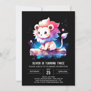 Little Adorable Lion Birthday Einladung
