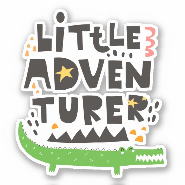 Little Adventurer Alligator Aufkleber (Vorderseite)