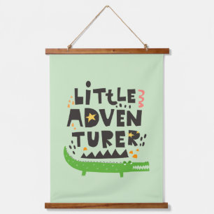 Little Adventurer Alligator Wandteppich Mit Holzrahmen