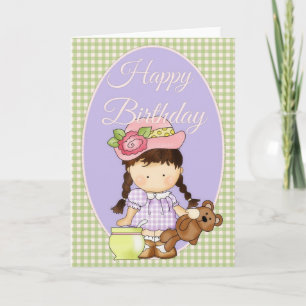 Little Agnus Tea Themed Happy Geburtstagskarte 2 Karte