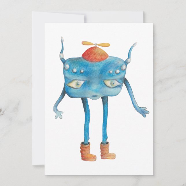 Little Alien Pi Einladung (Vorderseite)