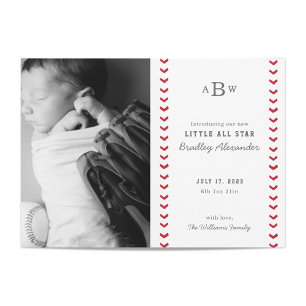 Little All Star Baseball Baby Birth Announcement Ankündigung